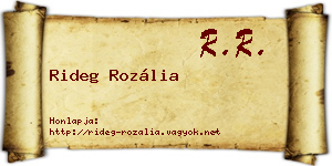 Rideg Rozália névjegykártya